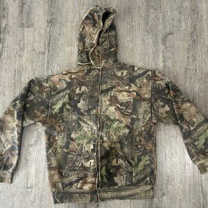 Vintage Jerzees Advantage Timber Camo Full Zip Hoodie Men's L Large